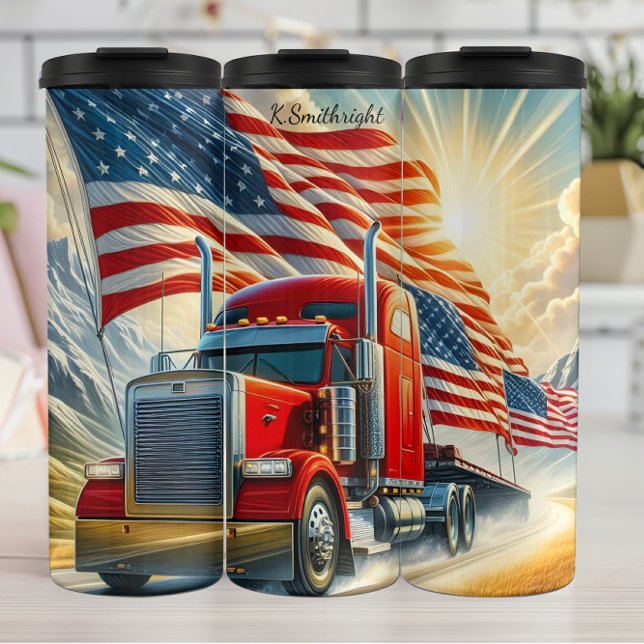 American Pride Red Truck Journey Thermal Tumbler (Creator Uploaded)