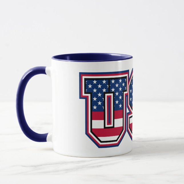 American Pride USA Custom Two-Tone Coffee Mug (Left)