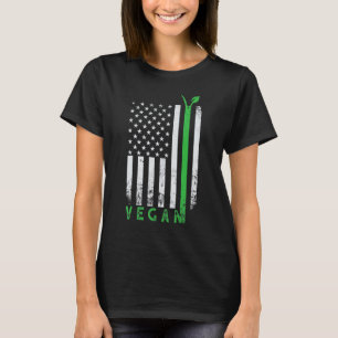 American Pride Usa Flag Animal Rights Activist Veg T-Shirt