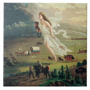 American Progress by John Gast Ceramic Tile
