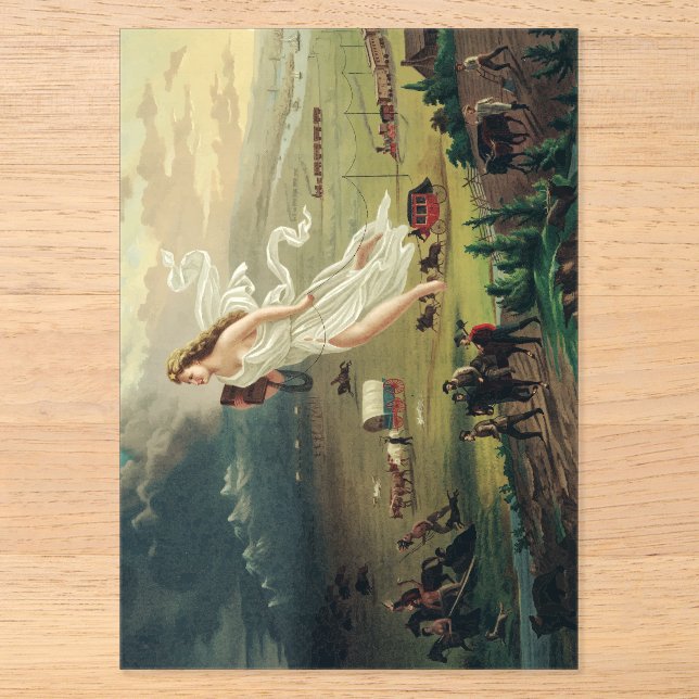American Progress by John Gast Frontier Art Acrylic Invitations (Front)
