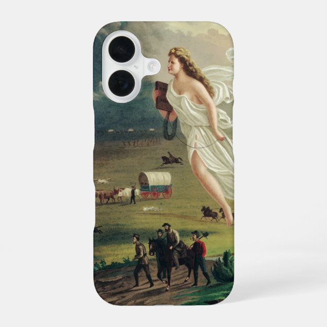 American Progress by John Gast Frontier Art iPhone 16 Case (Back)