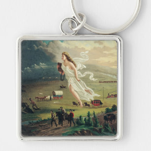 American Progress by John Gast Key Ring