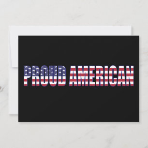 AMERICAN PrOUD modern USA flag script  Invitation