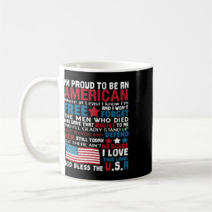 American Proud To Be Patriotic Featuring Usa Flag  Coffee Mug