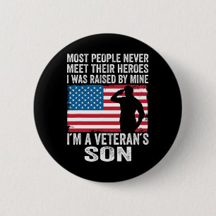 American Proud Veteran Son Veterans Day Memorial D 6 Cm Round Badge
