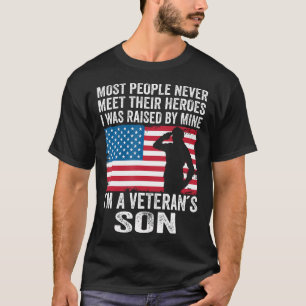 American Proud Veteran Son Veterans Day Memorial D T-Shirt