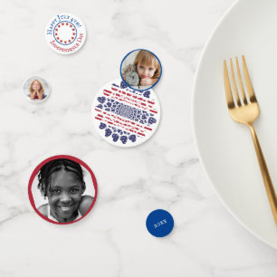 American Psychedelic Patriotic Hearts Tie Dye  Confetti