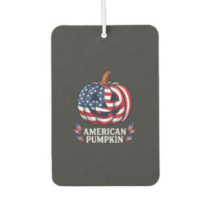 American Pumpkin Halloween Usa Flag Stars Stripes  Car Air Freshener