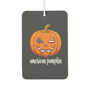 American Pumpkin Patriotic Halloween Jack O Lanter Car Air Freshener