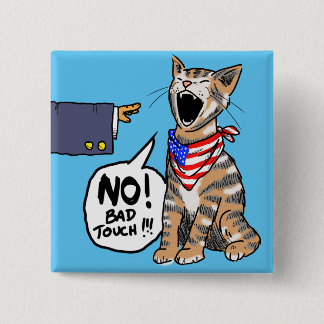American Puss-Puss 15 Cm Square Badge