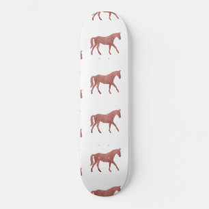 American Quarter Horse Brown Watercolor Equestrian Skateboard
