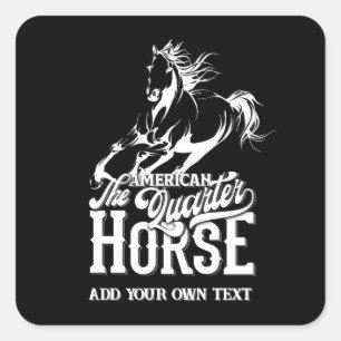 American quarter horse Cowboy wild west cowgirl Square Sticker