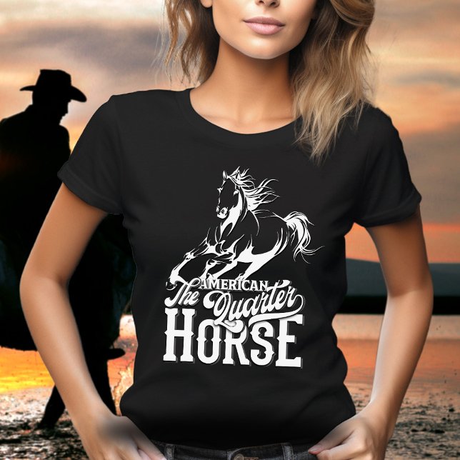 American quarter horse Cowgirl wild west western T-Shirt (American quarter horse design. Cowgirl, wild west, western graphic design, running horse.)