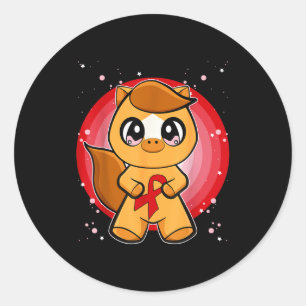 American Quarter Horse Heart Disease Awareness Mon Classic Round Sticker