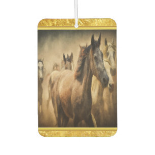 American Quarter Horse with a gold foil design Car Air Freshener