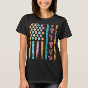 American Racquet Sports Flag Easter Egg Decor Badm T-Shirt