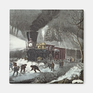 American Railroad Scene, 1871 Magnet