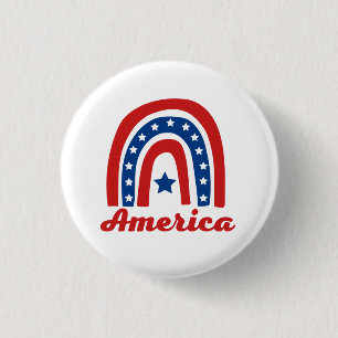 American Rainbow 4th Of July 3 Cm Round Badge