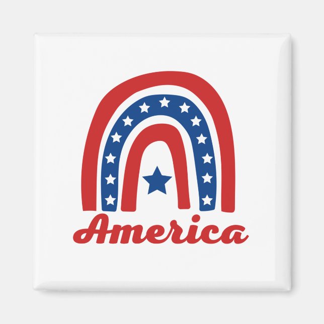 American Rainbow 4th Of July     Magnet (Front)