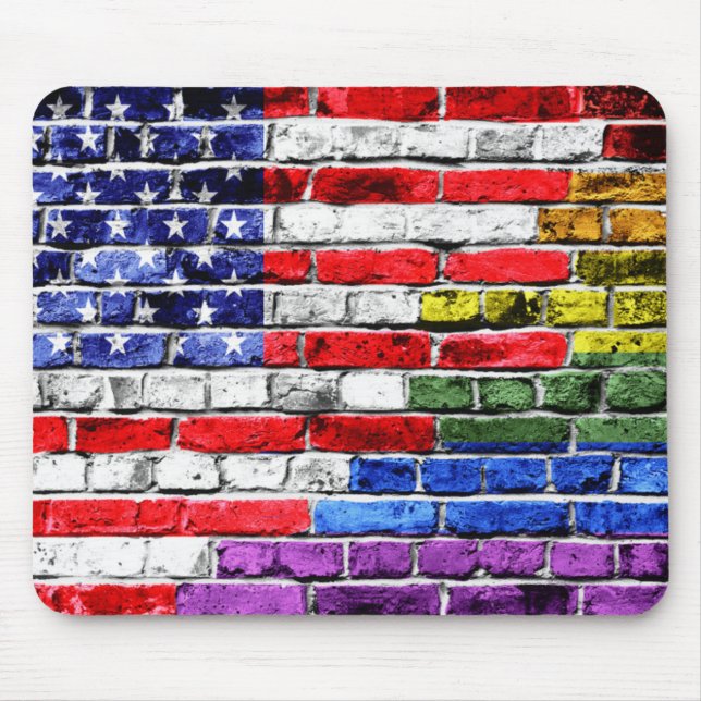 American Rainbow Flag Mouse Pad (Front)