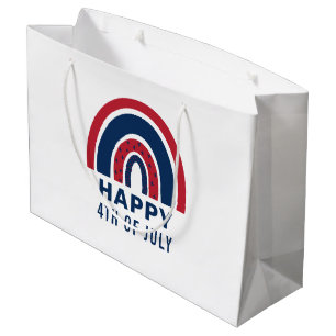 American Rainbow USA Independence Day 4th Of July Large Gift Bag