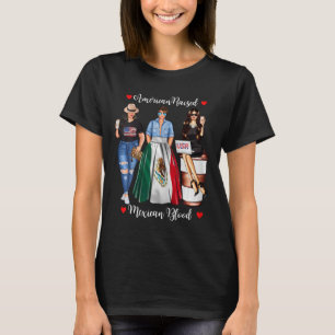 American Raised Mexican Blood Usa Flag Patriotic M T-Shirt