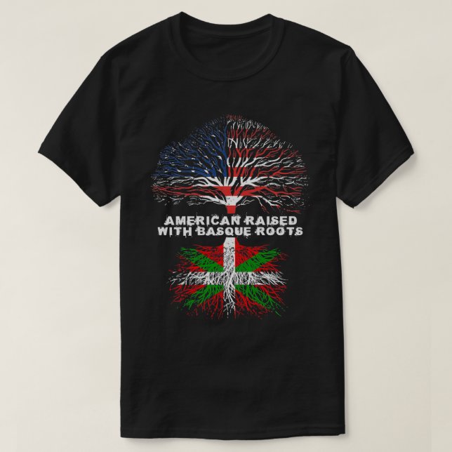 American Raised with Basque Roots Basques  T-Shirt (Design Front)