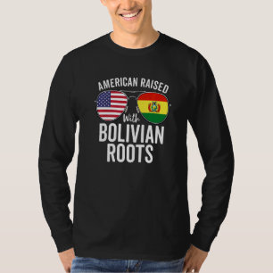 American Raised With Bolivian Roots Usa Bolivia Fl T-Shirt