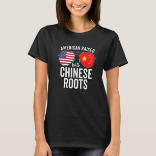 American Raised With Chinese Roots Usa China Flag T-Shirt