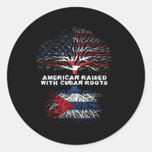 American Raised With Cuban Roots Cuba Classic Round Sticker