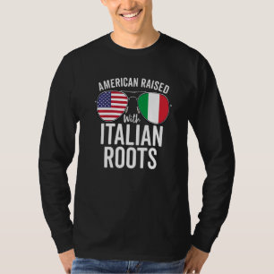 American Raised With Italian Roots Usa Italy Flag T-Shirt