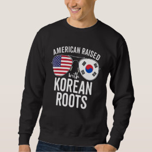 American Raised With Korean Roots Usa Korea Flag Sweatshirt