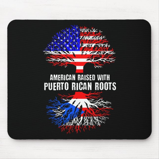 American Raised With Puerto Rican Roots Usa Flag P Mouse Pad (Front)