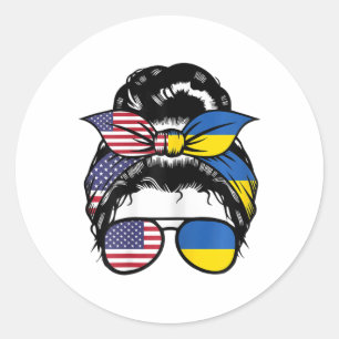 American Raised With Ukraine Roots Ukraine Classic Round Sticker