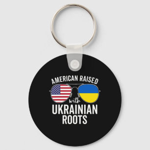 American Raised With Ukrainian Roots Usa Ukraine F Key Ring
