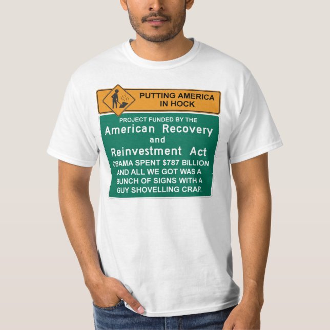 American Recovery T-Shirt  - Anti Barack Obama (Front)