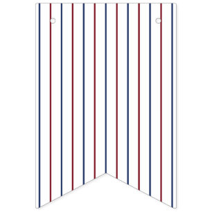 American Red and Blue Pinstripe Bunting Banner