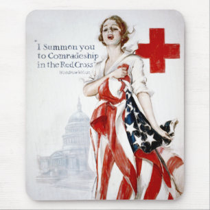American Red Cross Vintage World War I Poster Mouse Pad