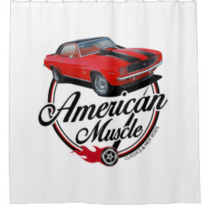 American Red Muscle Shower Curtain