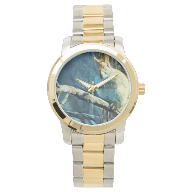 American Red Squirrel Abstract Impressionism Watch (Front)