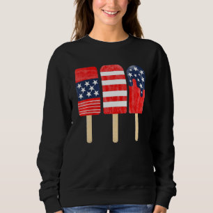 American Red White Blue 4th of July USA Ice Cream Sweatshirt