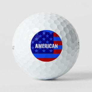 American red white blue patriotic fun golf balls
