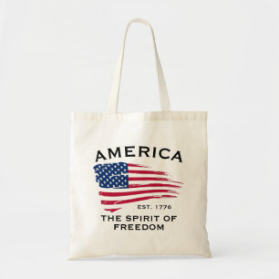 American Red White Blue Stripes Stars Flag Pattern Tote Bag