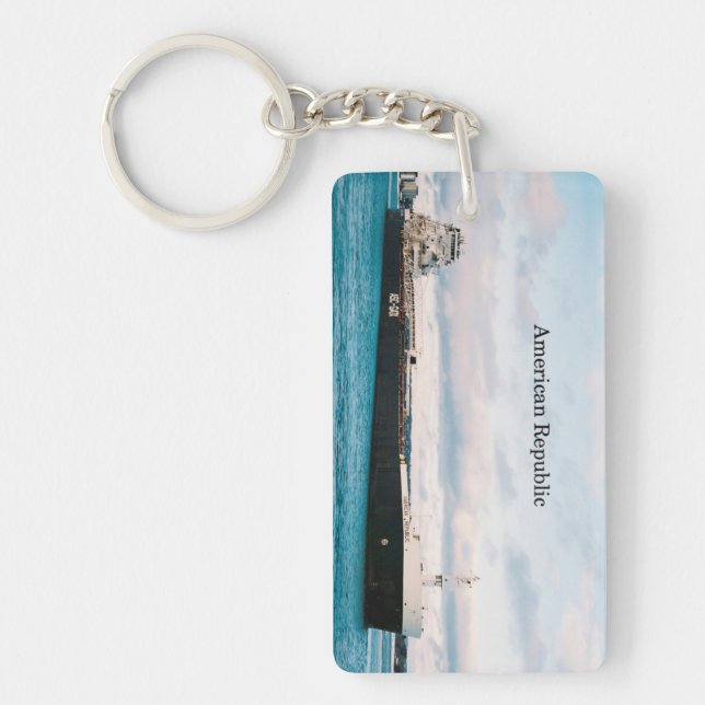 American Republic rectangle acrylic key chain (Front)