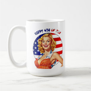 American Retro Pin-up Girl Art Coffee Mug