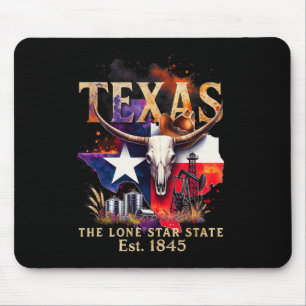 American Retro Vibes Texas Usa Mouse Pad