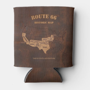 American Road Trip Centennial Map Heritage Can Cooler