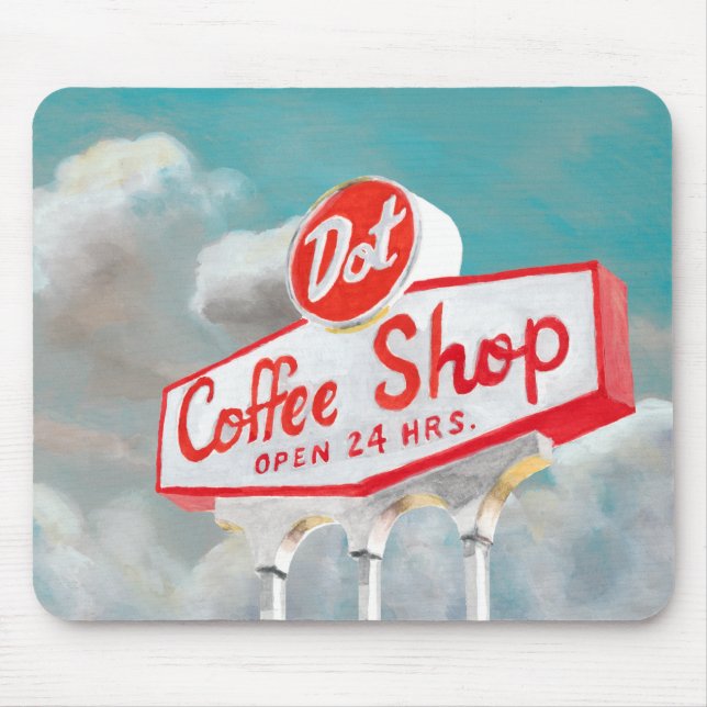 American Roadside | Coffee Shop Sign Mouse Pad (Front)