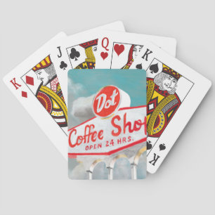 American Roadside   Coffee Shop Sign Playing Cards